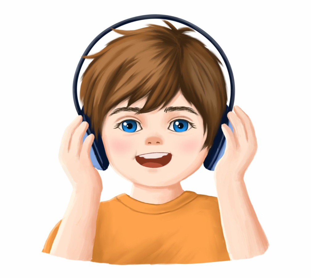 Autstic boy wearing headphones